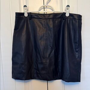 J. Crew Navy Faux Leather Mini Skirt